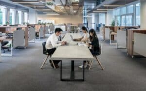 Team Working at a Table